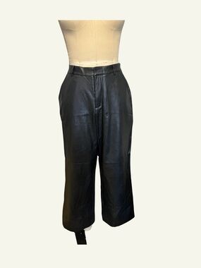 Women’s Black Faux Leather Trousers - Classic Straight Fit